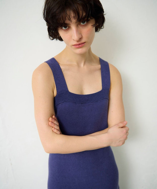 GRACE CONTINENTAL ニットキャミワンピース ブルー