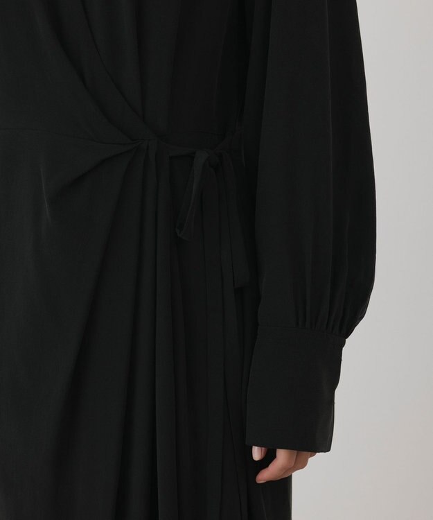 GRACE CONTINENTAL シルクデシンドレープワンピース ブラック