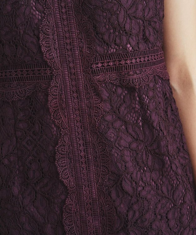 GRACE CONTINENTAL レースタイトドレス ブラウン