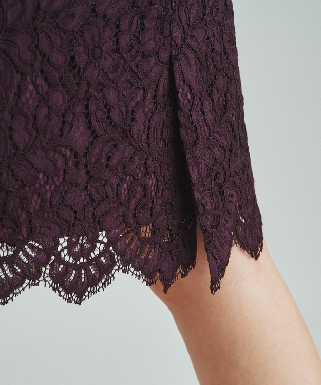 GRACE CONTINENTAL レースタイトドレス ブラウン