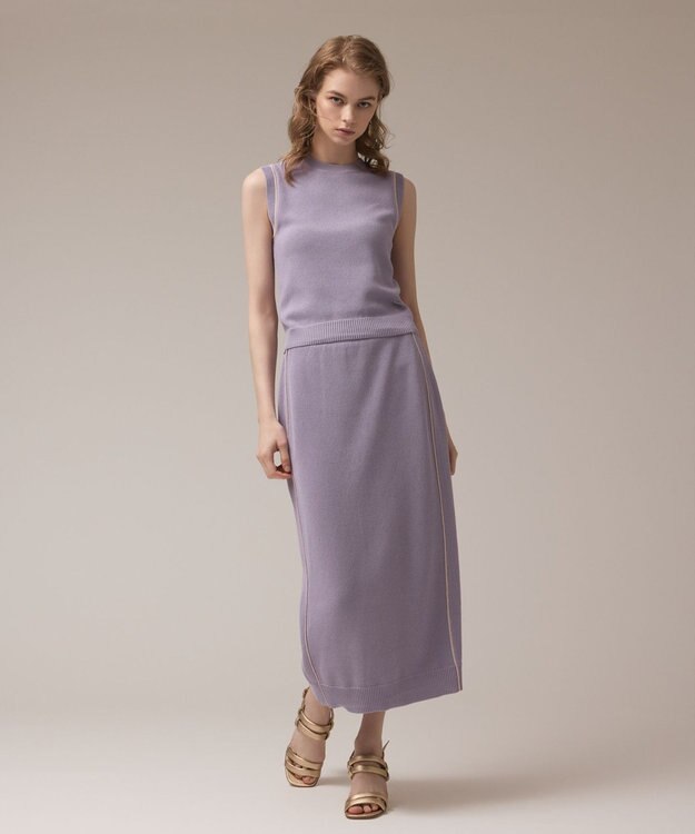 GRACE CONTINENTAL カノコニットスカート ラベンダー