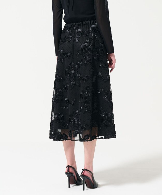 GRACE CONTINENTAL サテンコードスカート ブラック