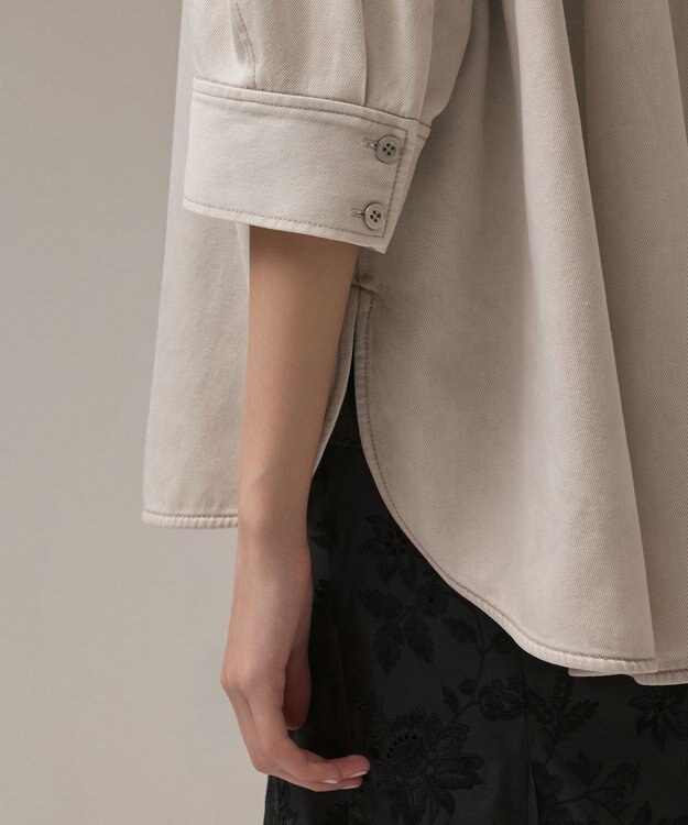 GRACE CONTINENTAL ツイルハーフスリーブシャツ ベージュ