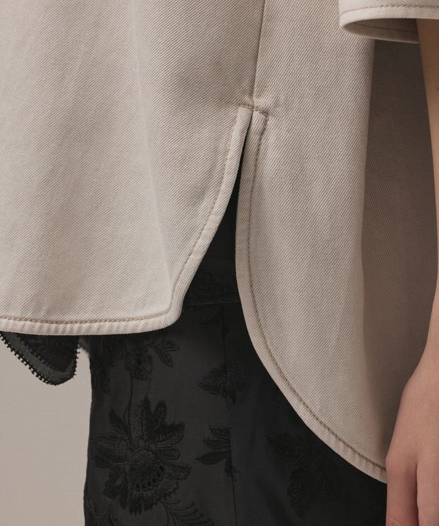 GRACE CONTINENTAL ツイルハーフスリーブシャツ ベージュ