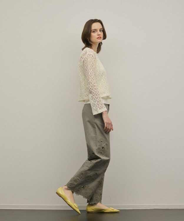 GRACE CONTINENTAL レースフレアスリーブトップ キナリ