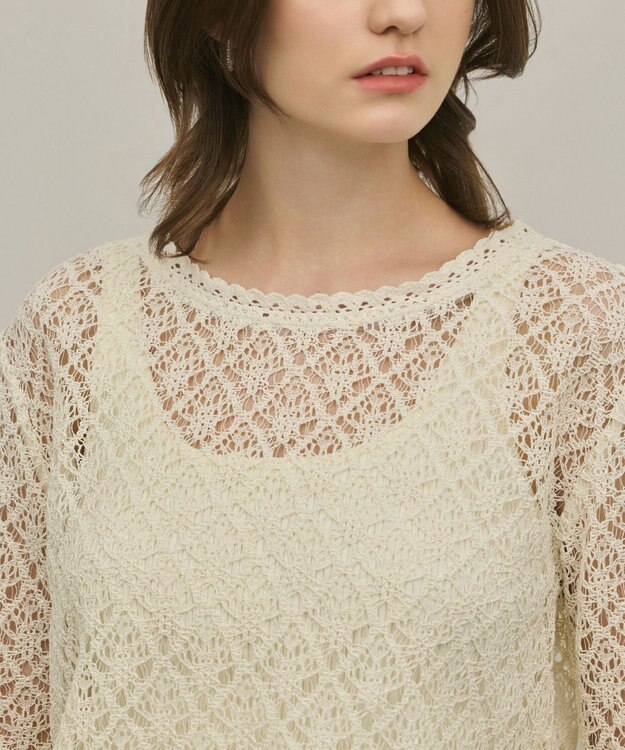 GRACE CONTINENTAL レースフレアスリーブトップ キナリ