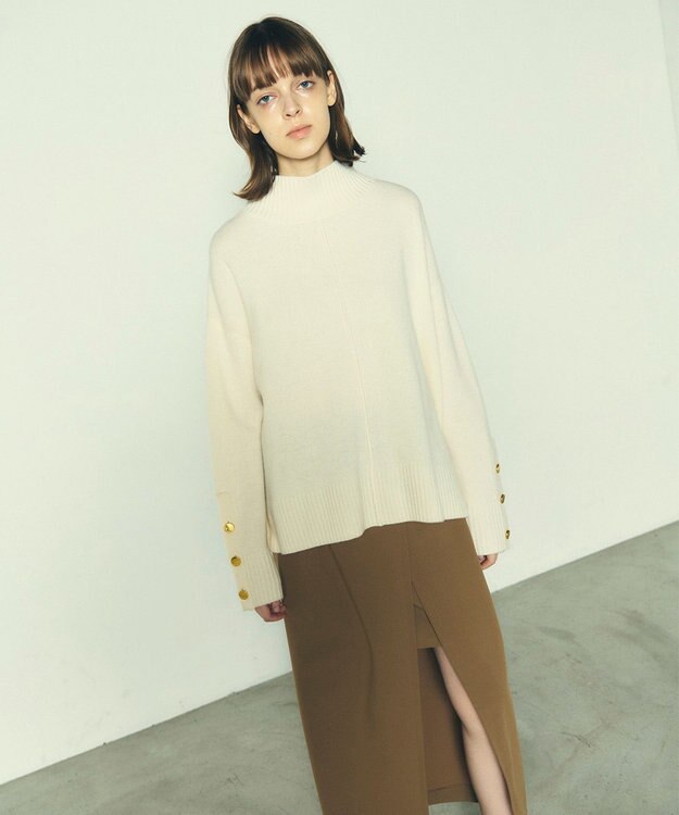 GRACE CONTINENTAL メリノウールニットトップ ホワイト