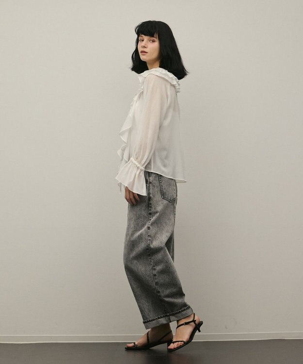 GRACE CONTINENTAL クロップトバレルパンツ ブラック