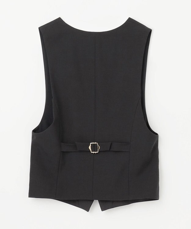 GRACE CONTINENTAL リネン混ツイルジレ ブラック