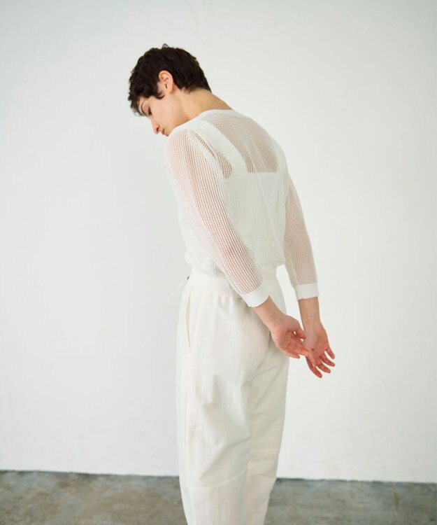 GRACE CONTINENTAL メッシュニットカーディガン ホワイト