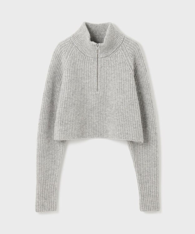 GRACE CONTINENTAL 畦zipニットトップ グレー