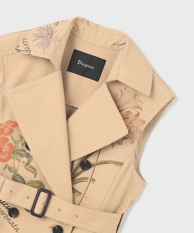 GRACE CONTINENTAL プリントトレンチワンピース ベージュ