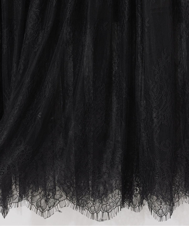 GRACE CONTINENTAL レース切替ティアードスカート ブラック