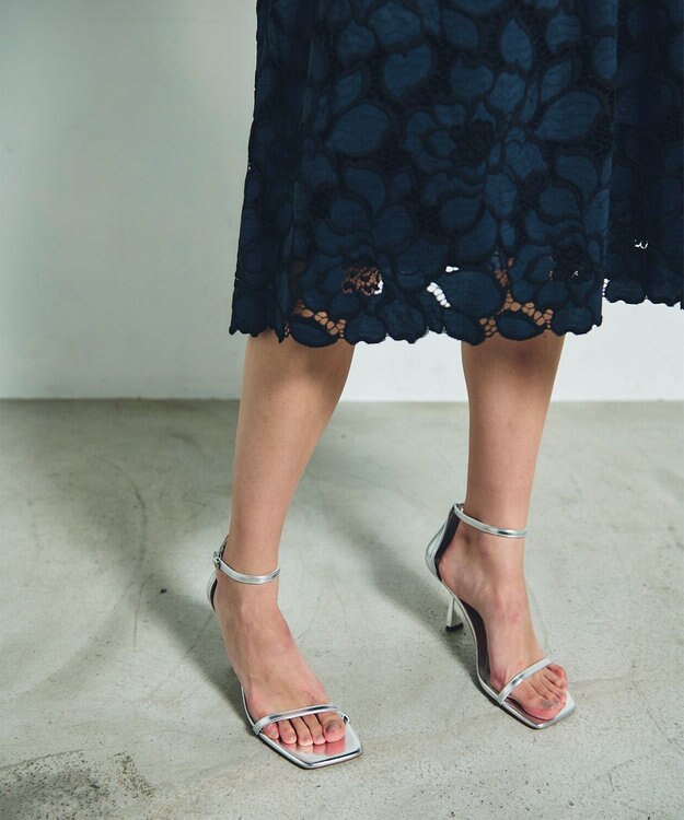 GRACE CONTINENTAL ローズレースドレス ネイビー