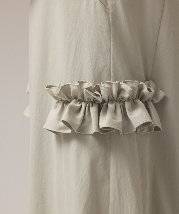 GRACE CONTINENTAL サイドフリルタフタワンピース ライトグリーン