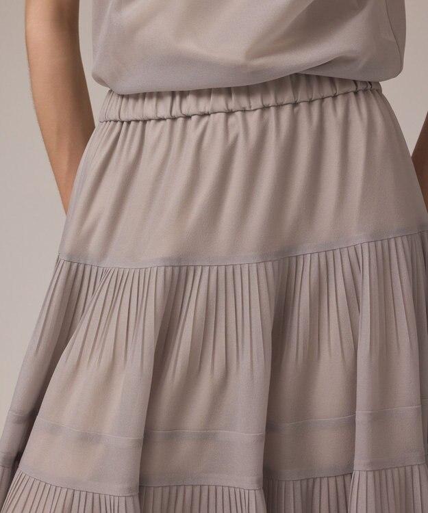 GRACE CONTINENTAL プリーツティアードスカート ベージュ