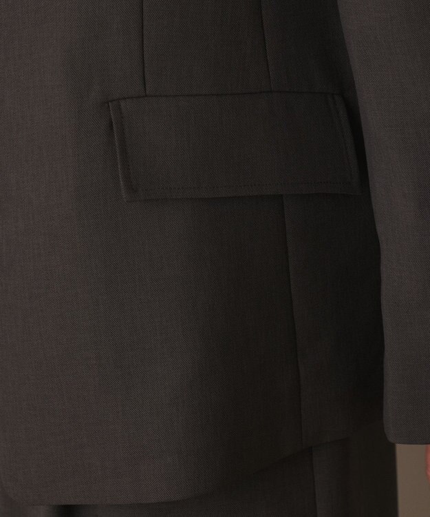 GRACE CONTINENTAL バックシャンノーカラージャケット チャコール