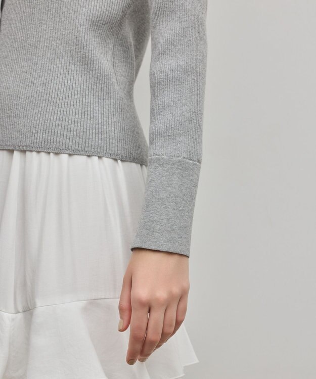 GRACE CONTINENTAL リブシャツニットトップ グレー