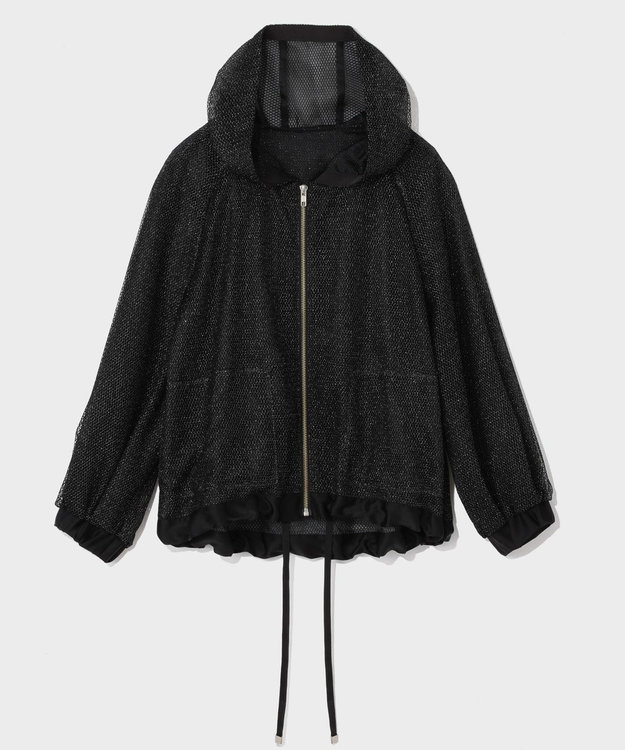 GRACE CONTINENTAL マクラメメッシュフーディー ブラック