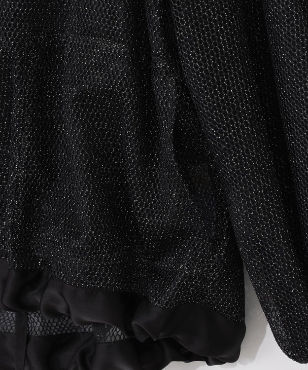 GRACE CONTINENTAL マクラメメッシュフーディー ブラック