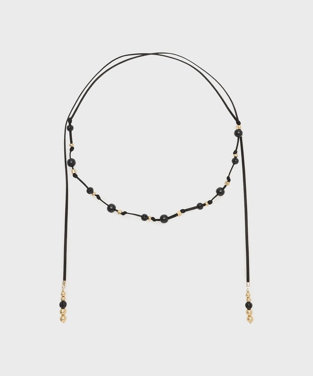GRACE CONTINENTAL ビーズレザーチョーカー ブラック