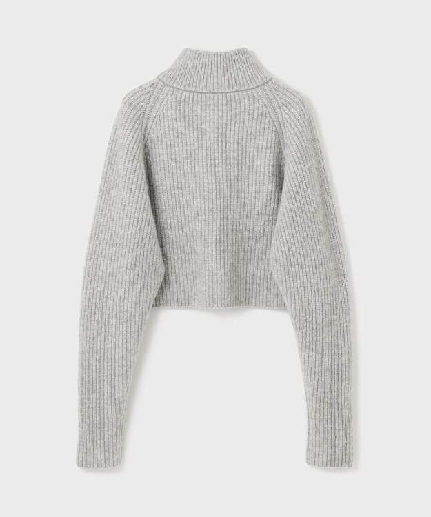 GRACE CONTINENTAL 畦zipニットトップ グレー