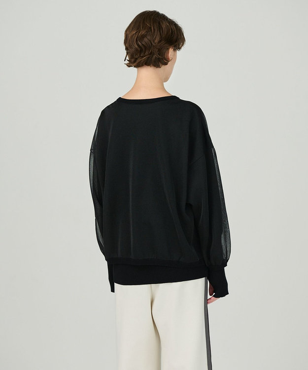 GRACE CONTINENTAL シアーニットトップ ブラック