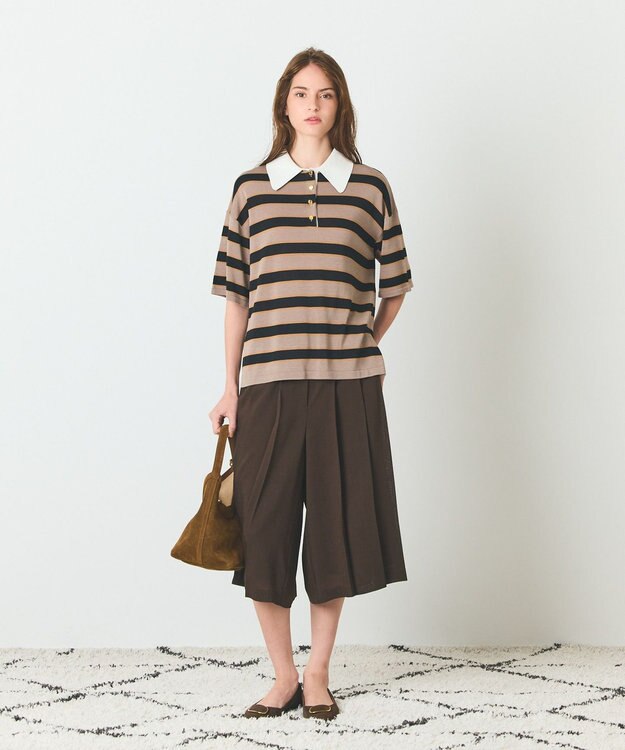 GRACE CONTINENTAL プリーツキュロットパンツ ブラウン
