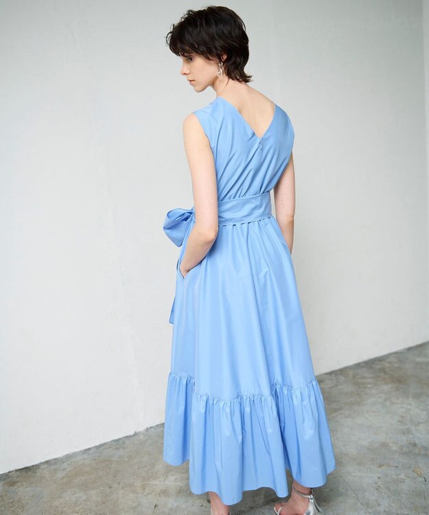 GRACE CONTINENTAL ライトタフタドレス ブルー