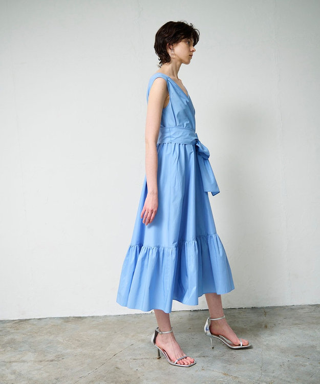 GRACE CONTINENTAL ライトタフタドレス ブルー
