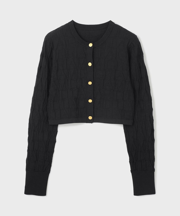 GRACE CONTINENTAL モノグラムニットカーディガン ブラック