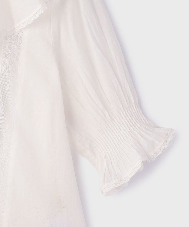 GRACE CONTINENTAL コットンフリルカラーブラウス ホワイト