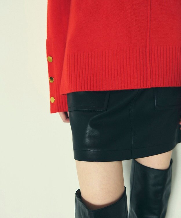 GRACE CONTINENTAL メリノウールニットトップ レッド