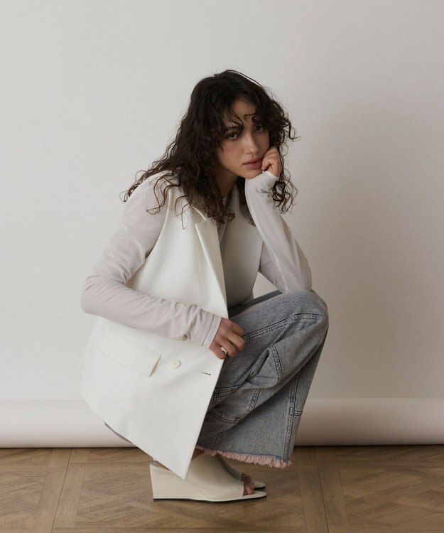 GRACE CONTINENTAL イレヘムジレジャケット ホワイト