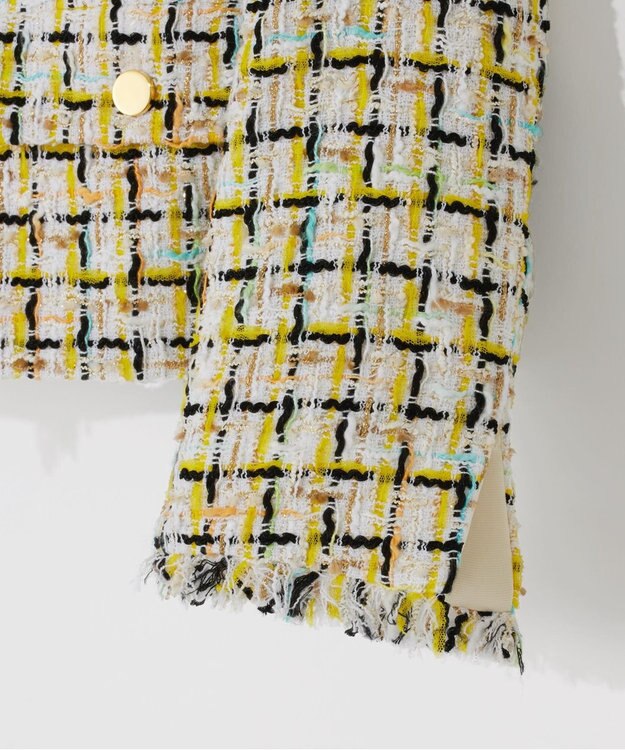 GRACE CONTINENTAL チュールヤーンツイードジャケット イエロー