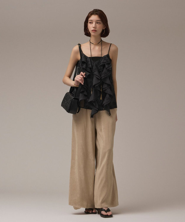 GRACE CONTINENTAL エンブロイダリーキャミブラウス ブラック