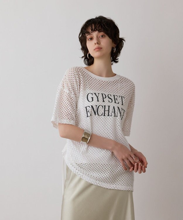 GRACE CONTINENTAL クラッシュロゴTシャツ ホワイト
