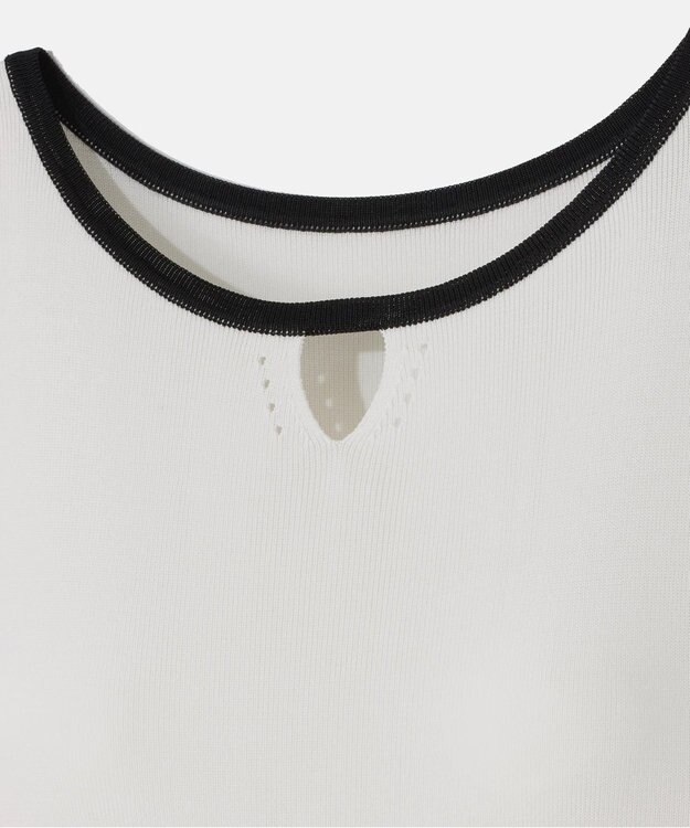 GRACE CONTINENTAL ラインニットノースリーブ ホワイト