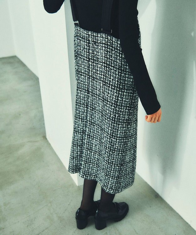 GRACE CONTINENTAL ミディツイードジャンパースカート バイカラー