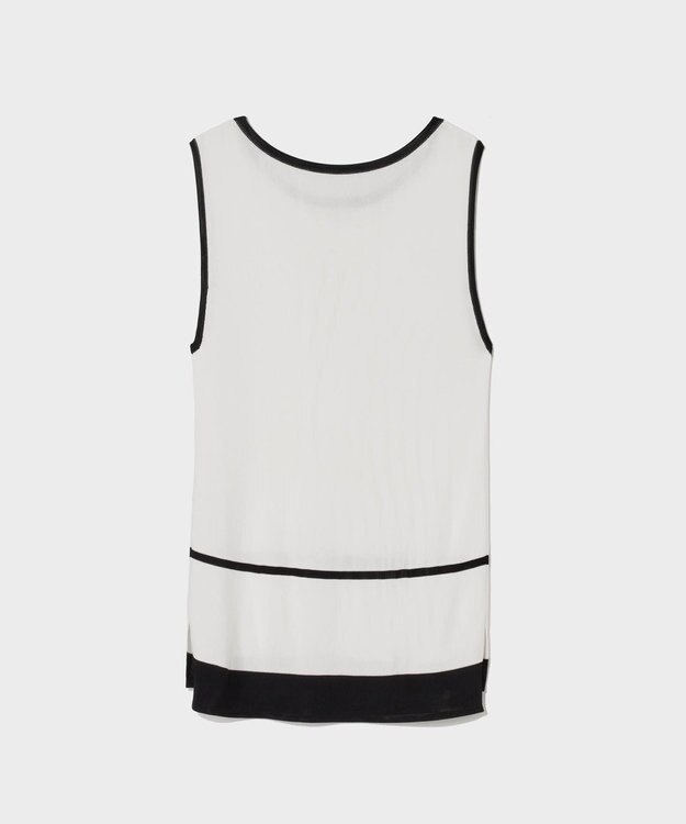 GRACE CONTINENTAL ラインニットノースリーブ ホワイト