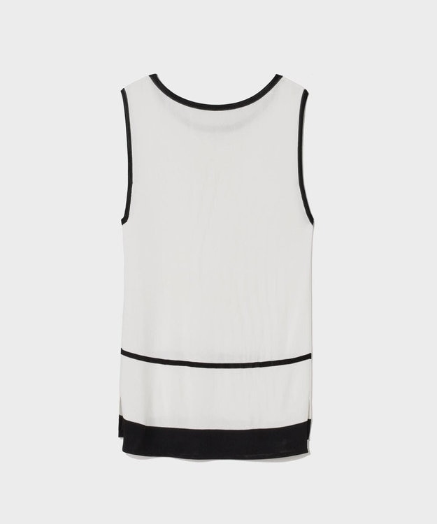 GRACE CONTINENTAL ラインニットノースリーブ ホワイト