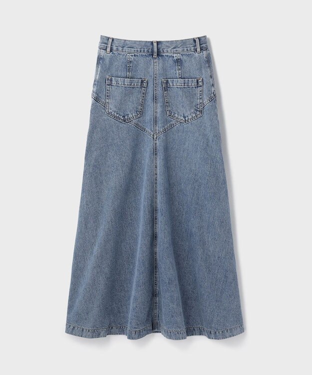 GRACE CONTINENTAL エンボスデニムスカート ブルー