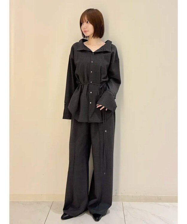 GRACE CONTINENTAL ドロストイージーパンツ チャコール