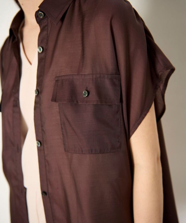 GRACE CONTINENTAL ギャザーシャツ ブラウン