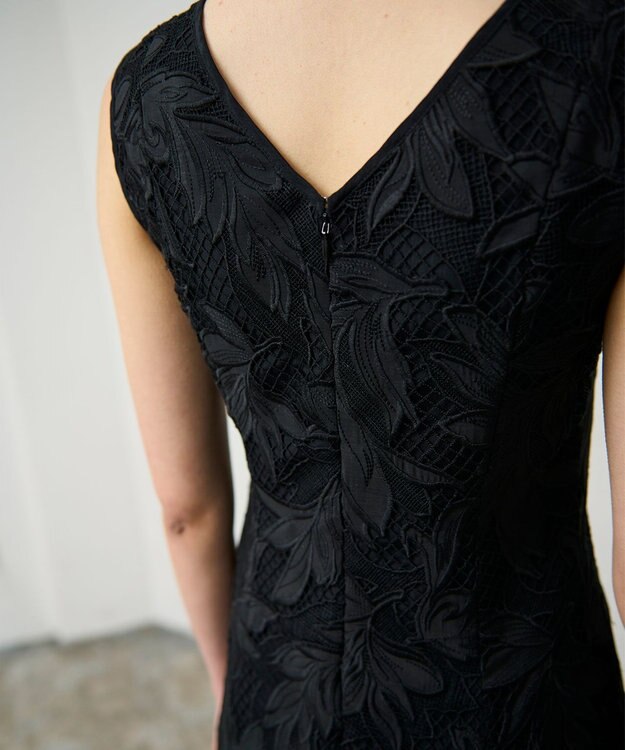 GRACE CONTINENTAL ケミカルリーフドレス ブラック