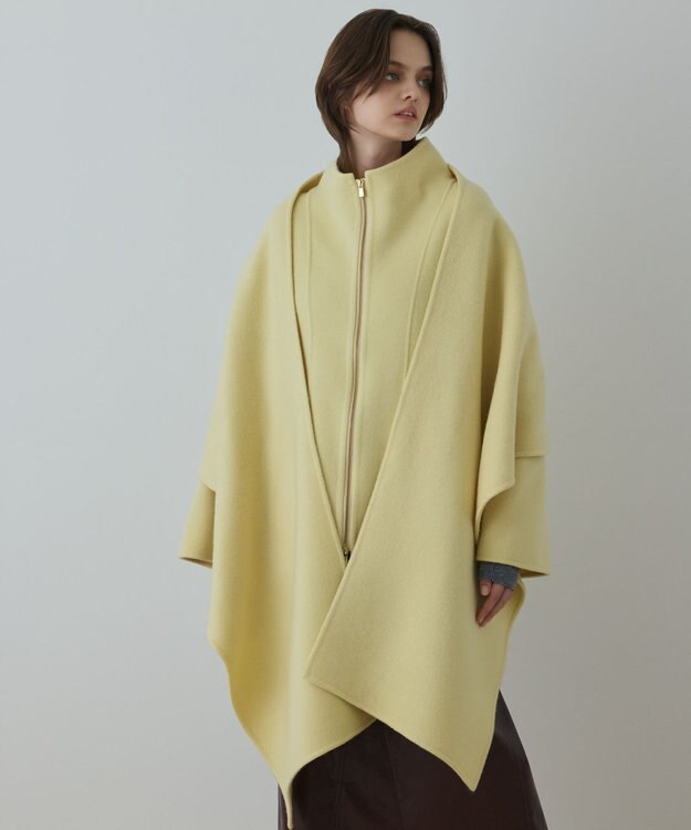 GRACE CONTINENTAL ストール付リバージップブルゾン イエロー