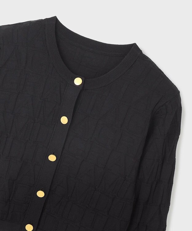 GRACE CONTINENTAL モノグラムニットカーディガン ブラック