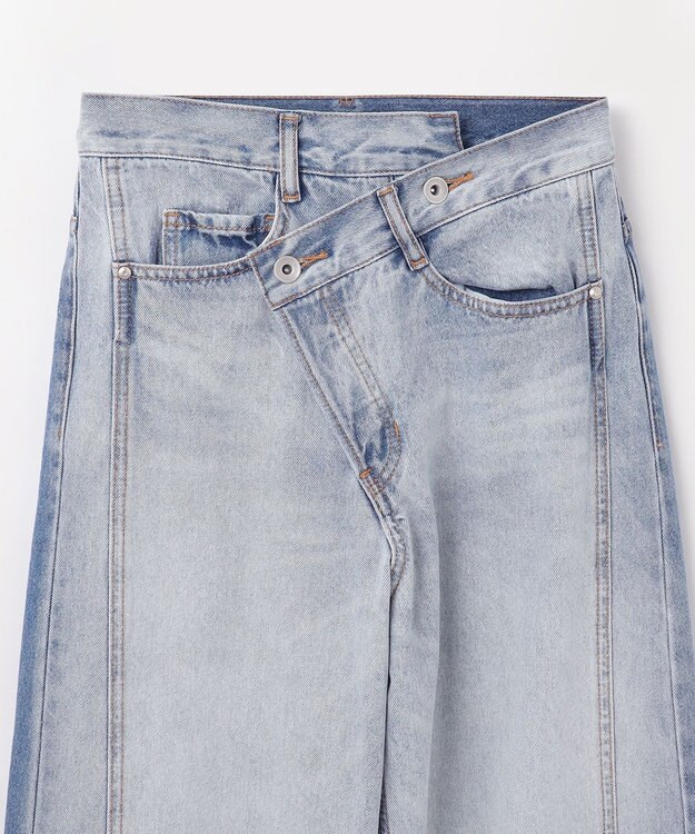 GRACE CONTINENTAL ラップデニムパンツ バイカラー