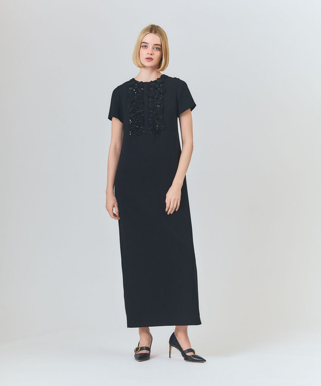 GRACE CONTINENTAL コサージュビジュードレス ブラック