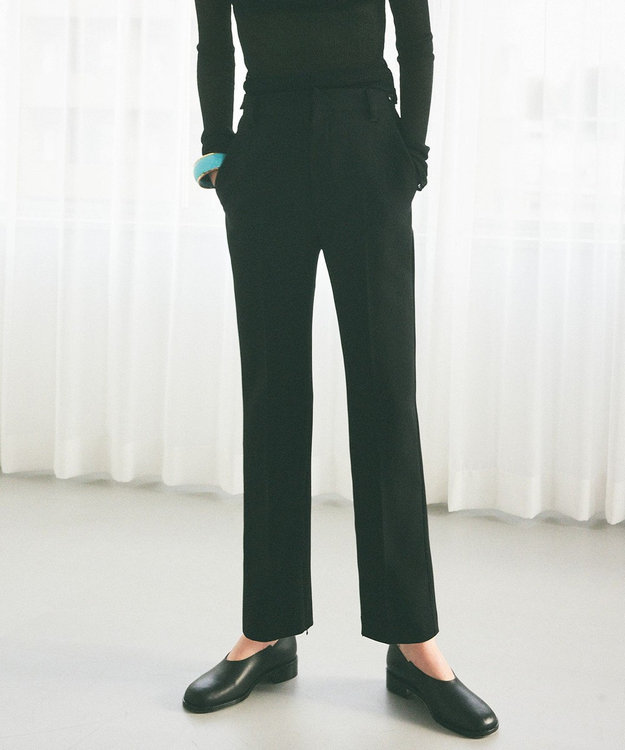 GRACE CONTINENTAL ダブルクロススリムパンツ ブラック